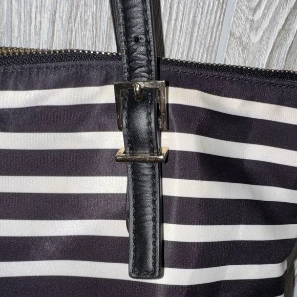 Kate Spade Black and Cream Striped Tote - Picture 3 of 12